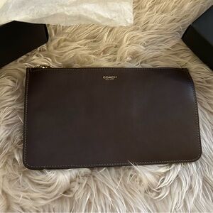 Coach Black Leather Bag with Gold Zipper -New-!